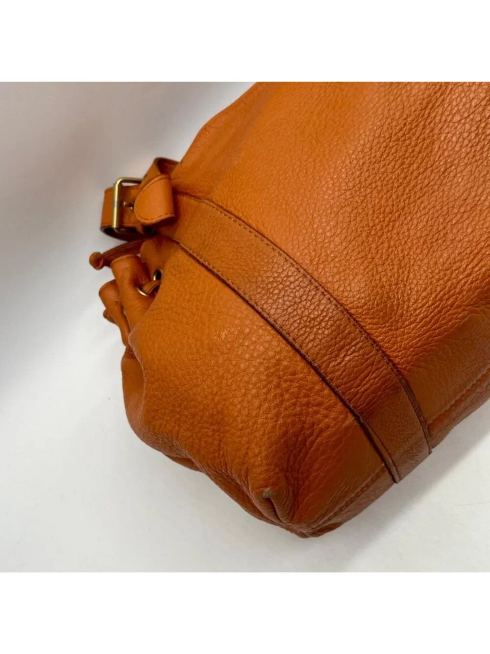 Fredric T Orange Pebbled Leather Hobo Bag